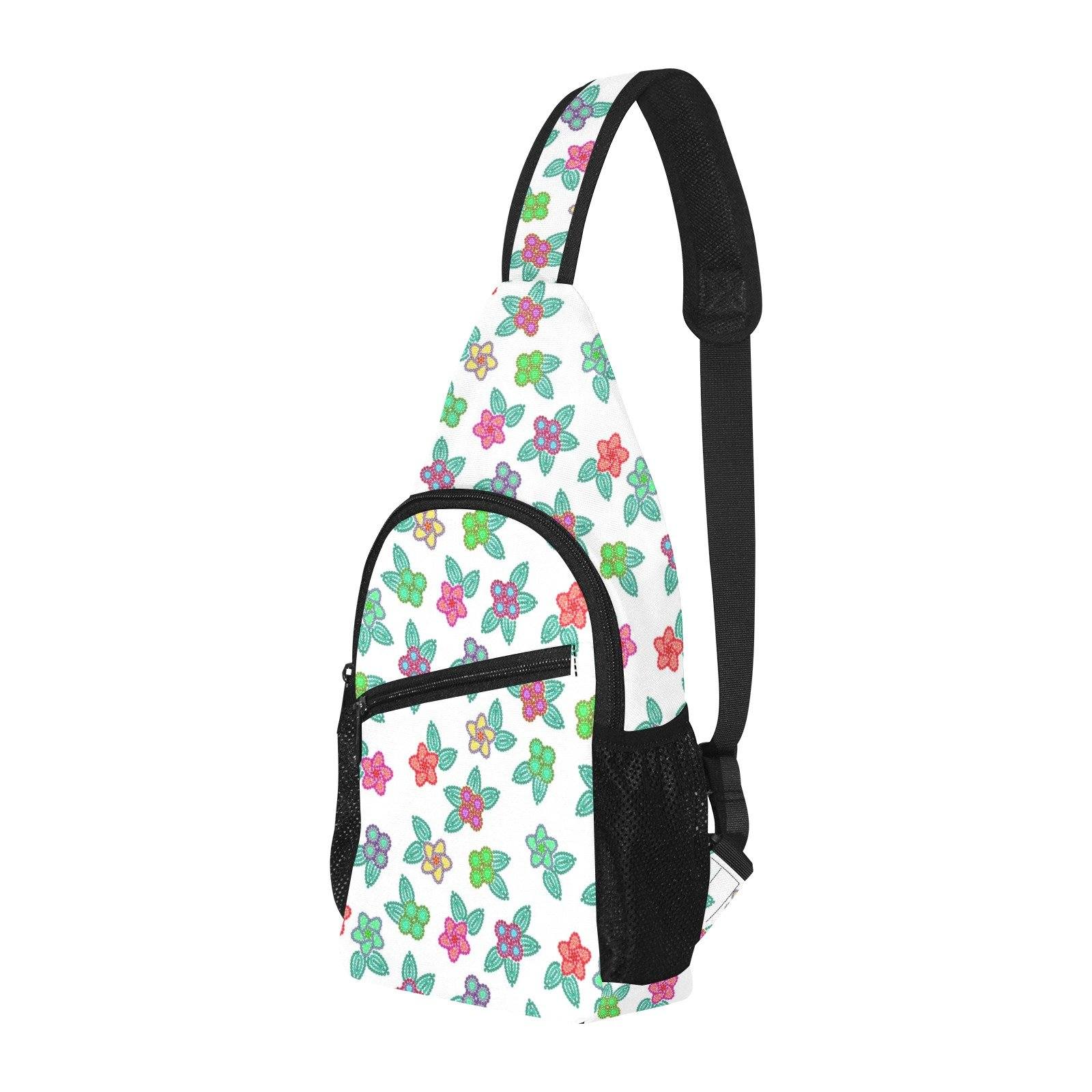 Berry Flowers White All Over Print Chest Bag (Model 1719) All Over Print Chest Bag (1719) e-joyer 