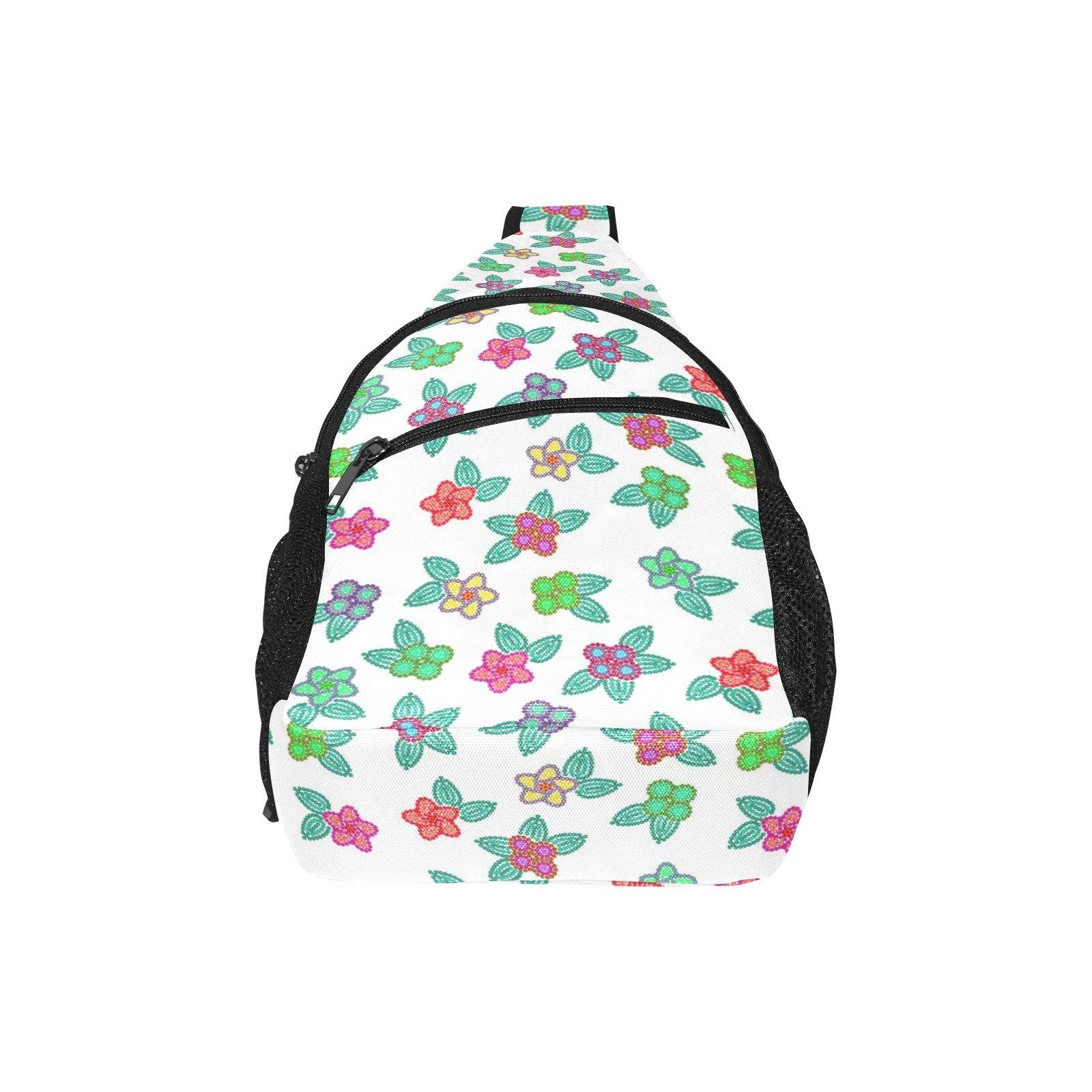 Berry Flowers White All Over Print Chest Bag (Model 1719) All Over Print Chest Bag (1719) e-joyer 