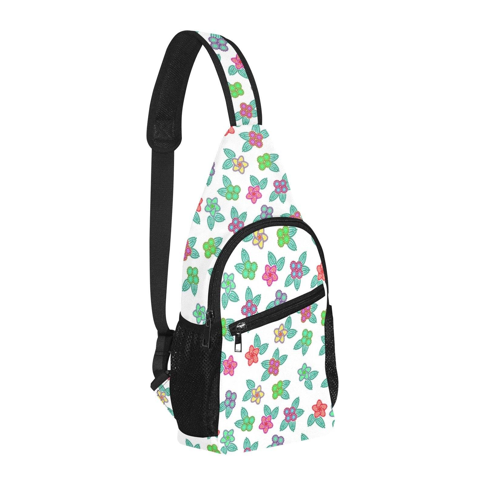 Berry Flowers White All Over Print Chest Bag (Model 1719) All Over Print Chest Bag (1719) e-joyer 