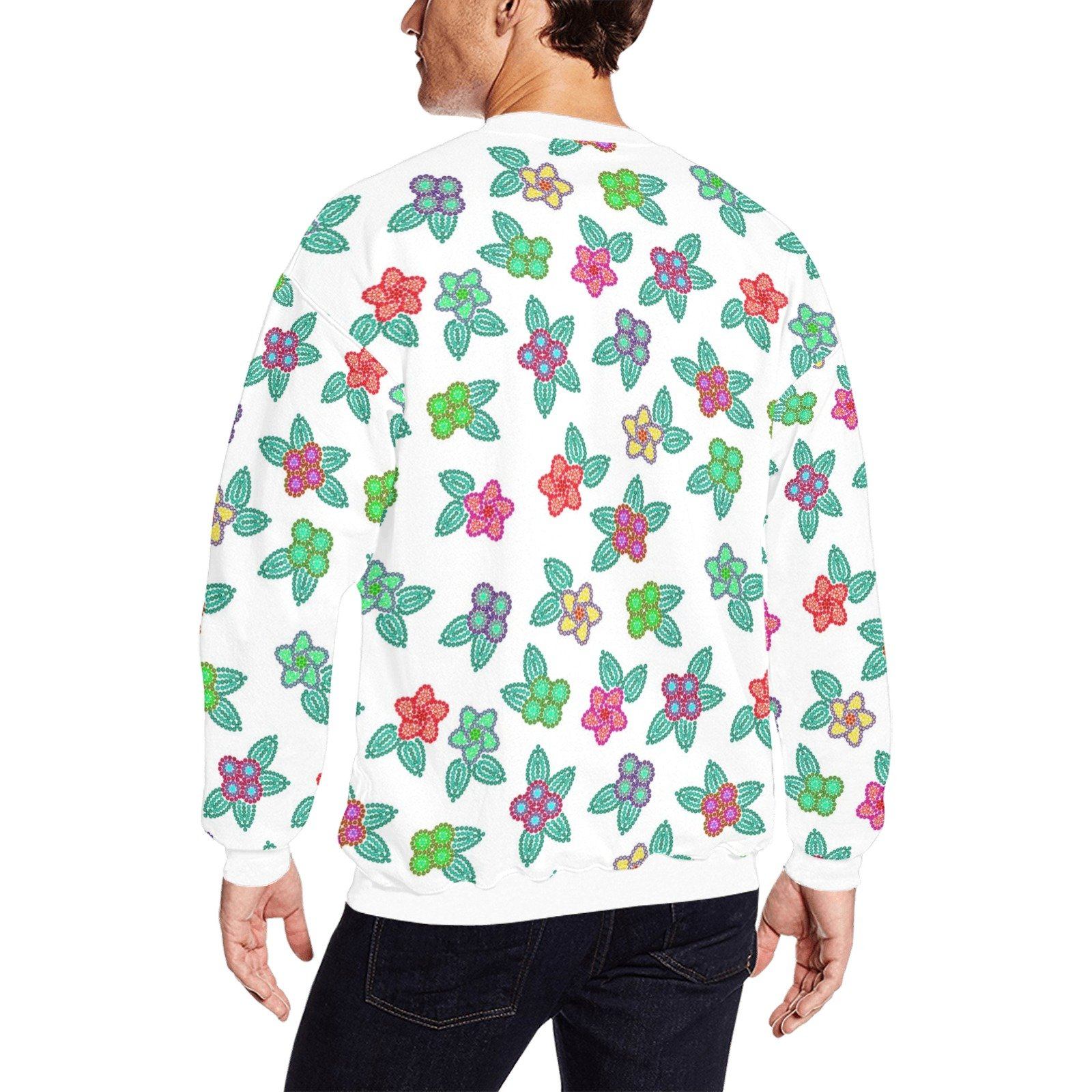 Berry Flowers White All Over Print Crewneck Sweatshirt for Men (Model H18) shirt e-joyer 