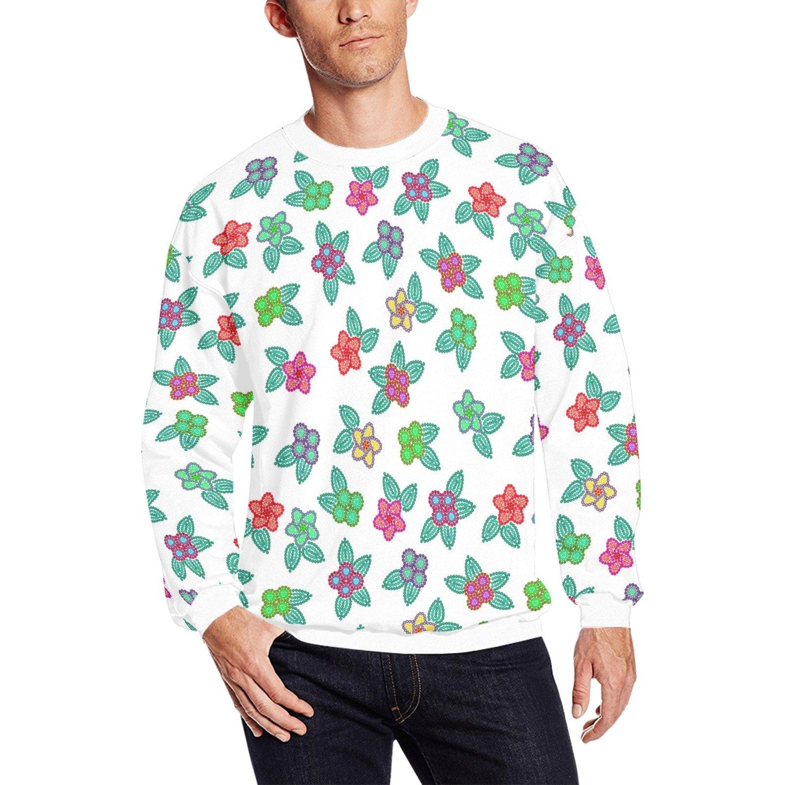 Berry Flowers White All Over Print Crewneck Sweatshirt for Men (Model H18) shirt e-joyer 