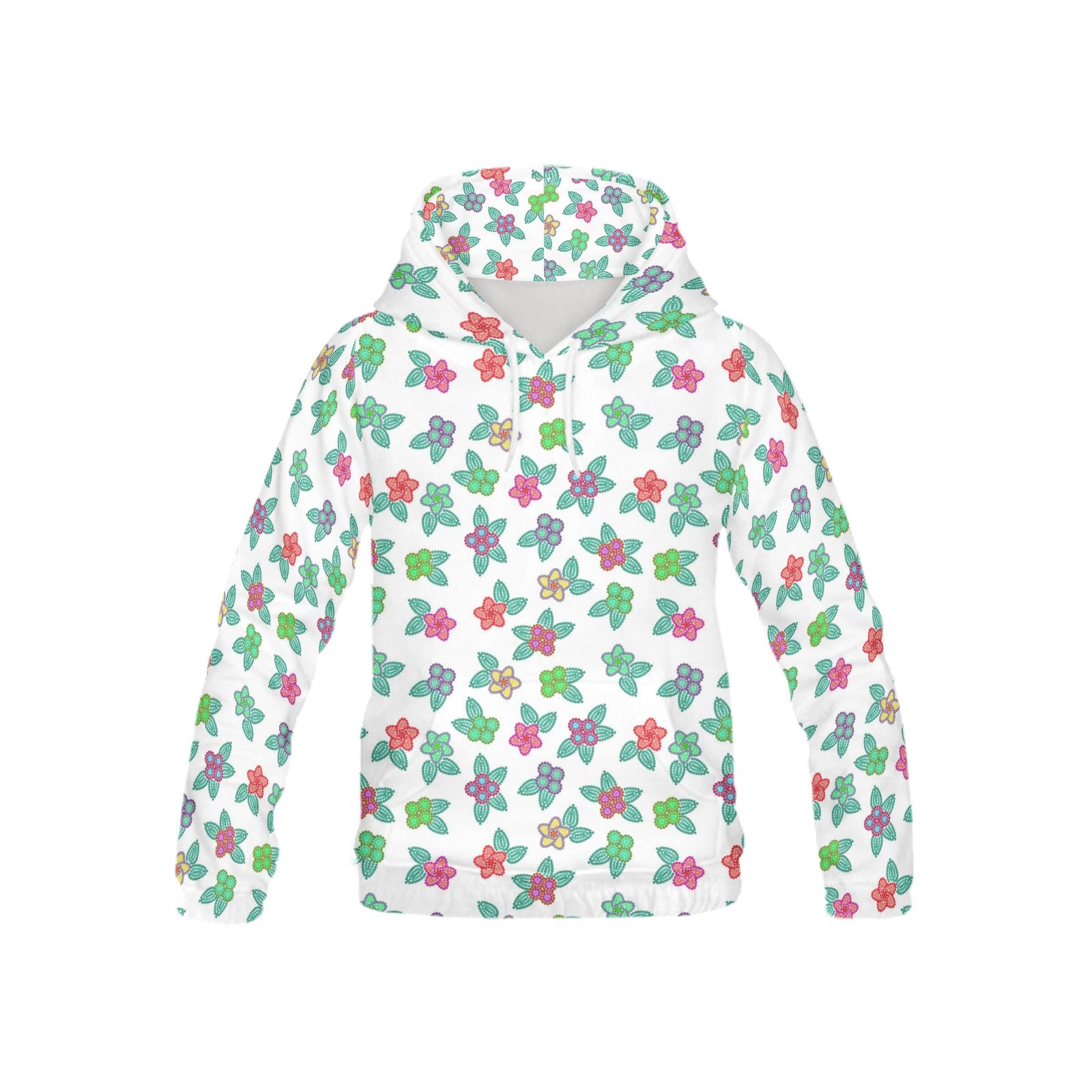 Berry Flowers White All Over Print Hoodie for Kid (USA Size) (Model H13) All Over Print Hoodie for Kid (H13) e-joyer 