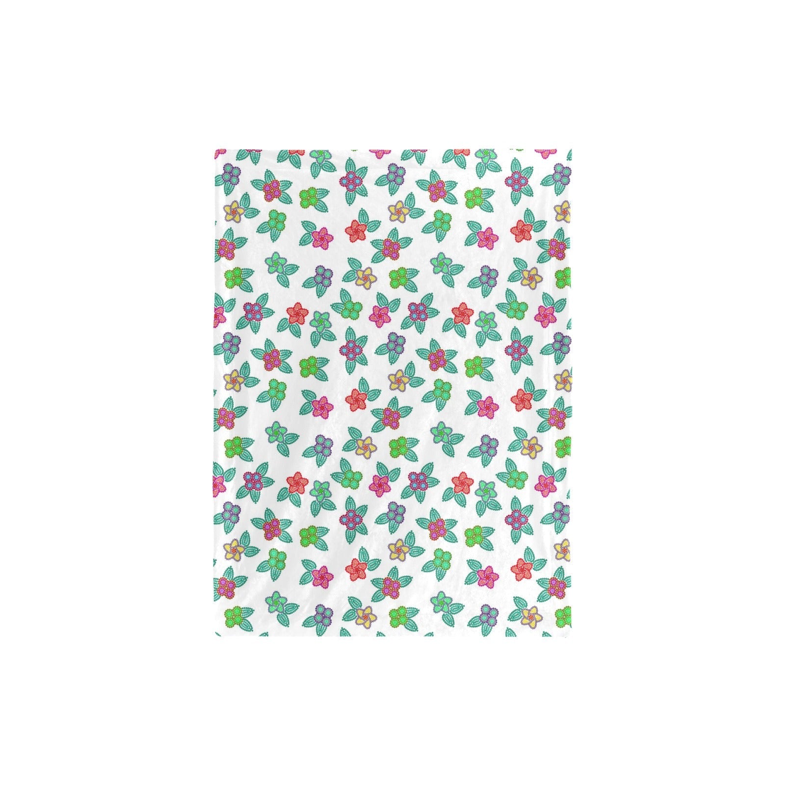 Berry Flowers White Baby Blanket 30"x40" Baby Blanket 30"x40" e-joyer 