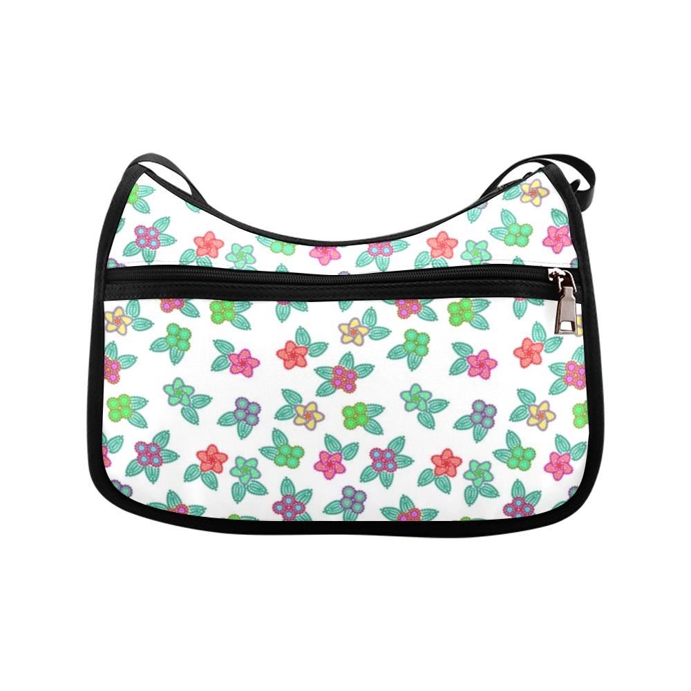 Berry Flowers White Crossbody Bags (Model 1616) Crossbody Bags (1616) e-joyer 