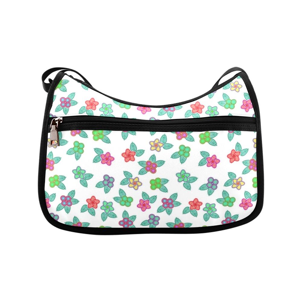 Berry Flowers White Crossbody Bags (Model 1616) Crossbody Bags (1616) e-joyer 