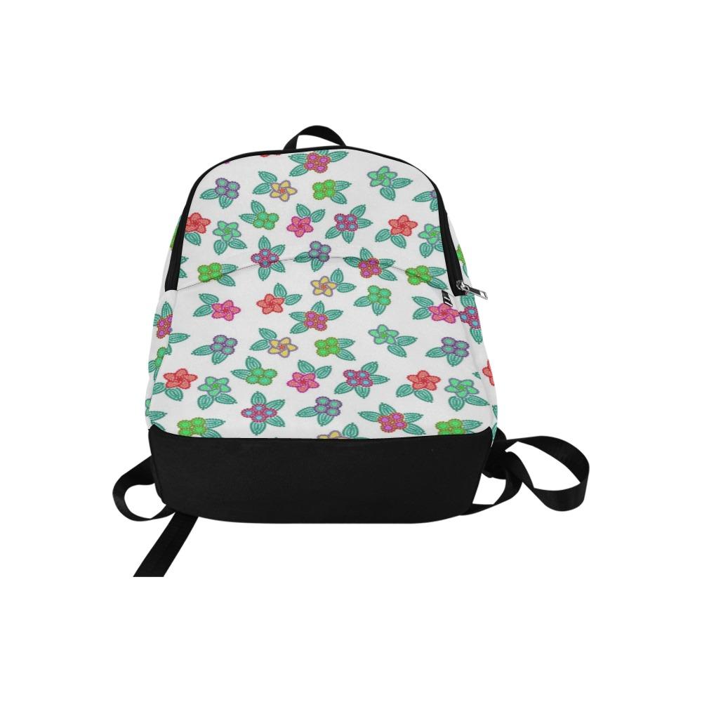 Berry Flowers White Fabric Backpack for Adult (Model 1659) Casual Backpack for Adult (1659) e-joyer 