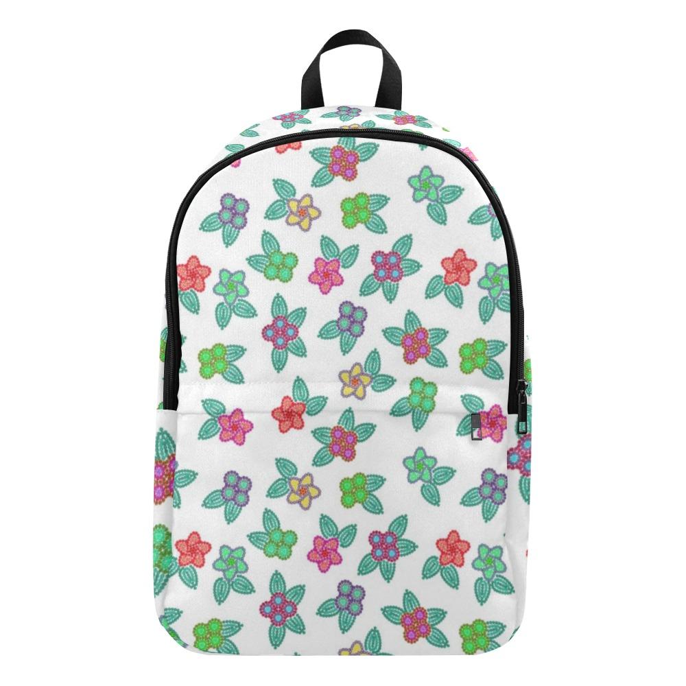 Berry Flowers White Fabric Backpack for Adult (Model 1659) Casual Backpack for Adult (1659) e-joyer 
