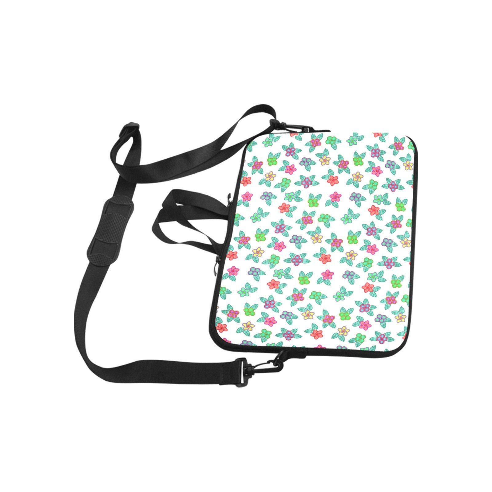 Berry Flowers White Laptop Handbags 10" bag e-joyer 