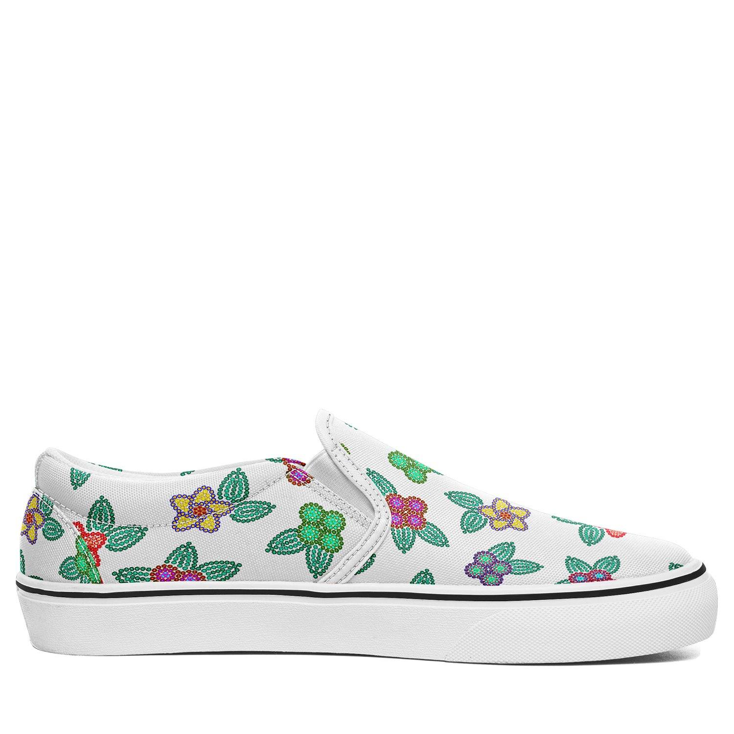 Berry Flowers White Otoyimm Kid's Canvas Slip On Shoes otoyimm Herman 