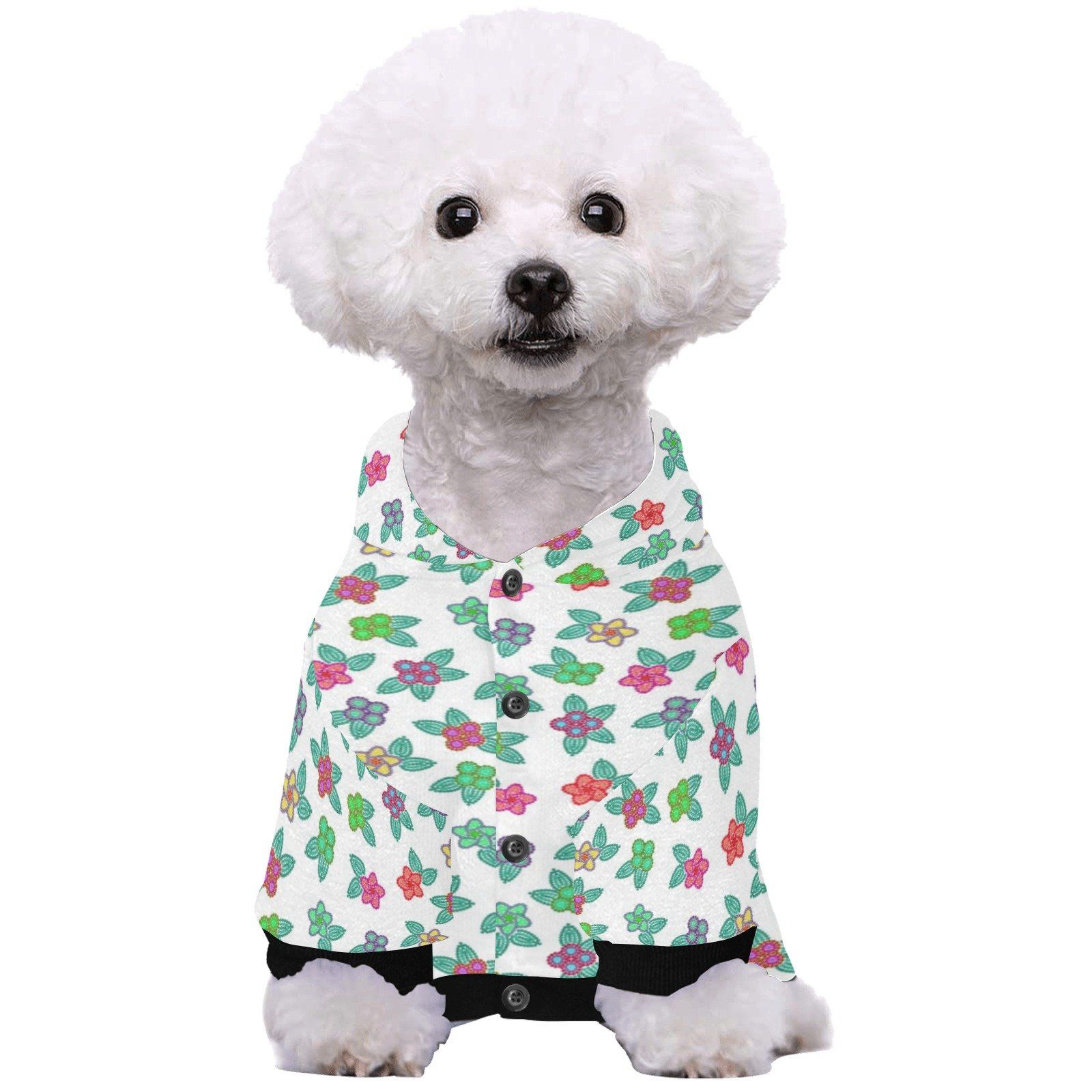 Berry Flowers White Pet Dog Hoodie Pet Dog Hoodie e-joyer 