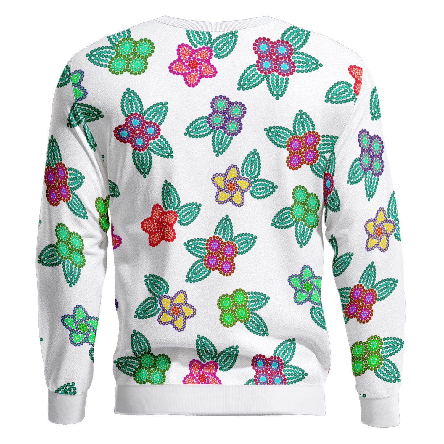 Berry Flowers White Unisex Crewneck Long Sleeve Top 49 Dzine 