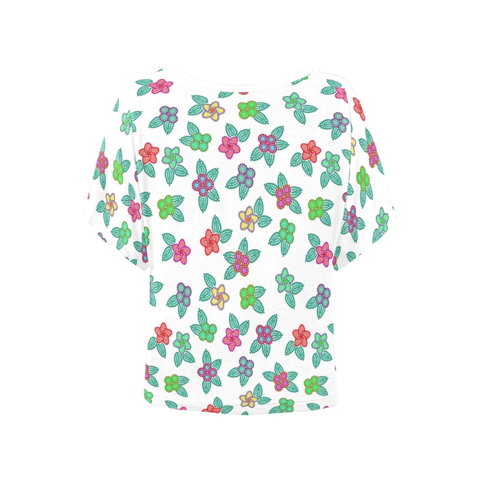 Berry Flowers White Women's Batwing-Sleeved Blouse T shirt (Model T44) Women's Batwing-Sleeved Blouse T shirt (T44) e-joyer 