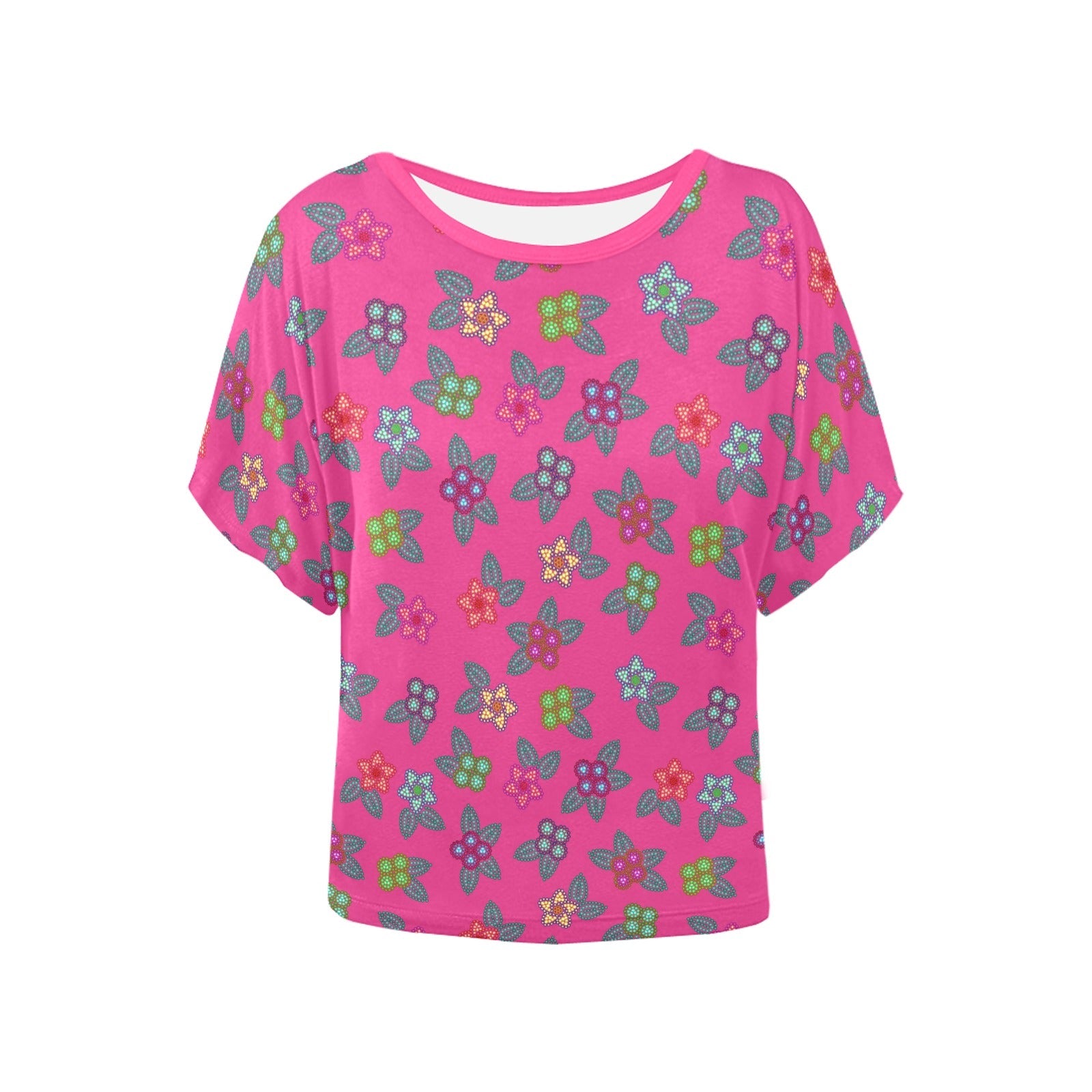 Berry Flowers Women's Batwing-Sleeved Blouse T shirt (Model T44) Women's Batwing-Sleeved Blouse T shirt (T44) e-joyer 