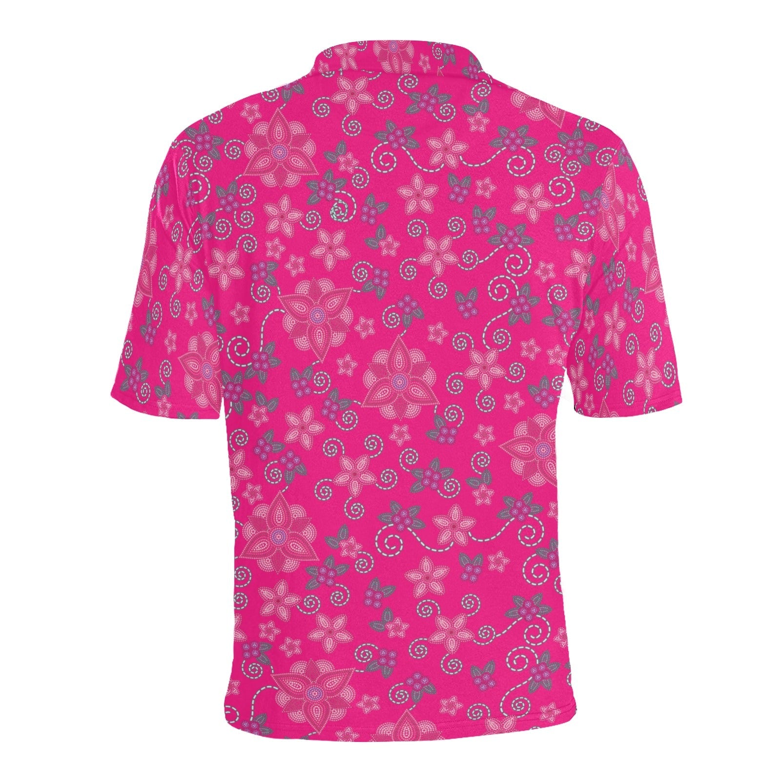 Berry Picking Pink Men's All Over Print Polo Shirt (Model T55) Men's Polo Shirt (Model T55) e-joyer 