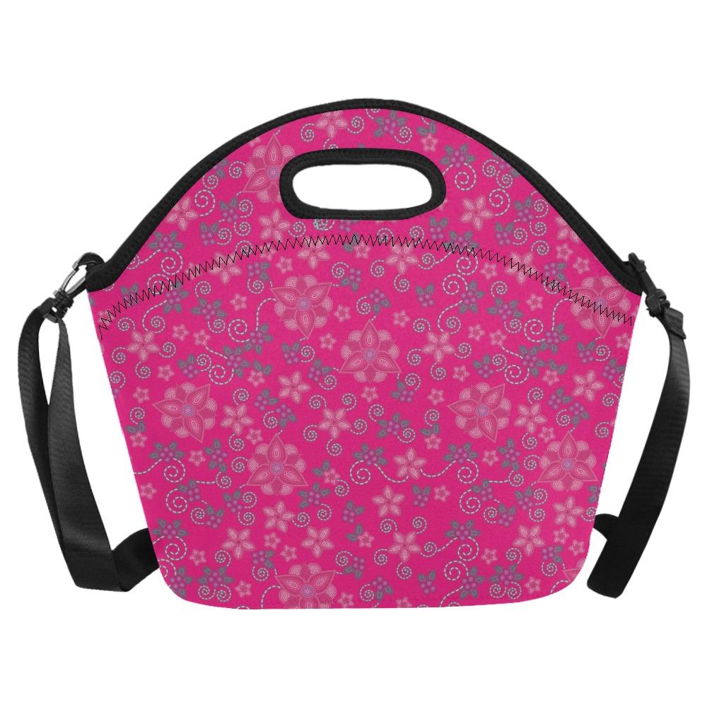 Berry Picking Pink Neoprene Lunch Bag/Large (Model 1669) bag e-joyer 