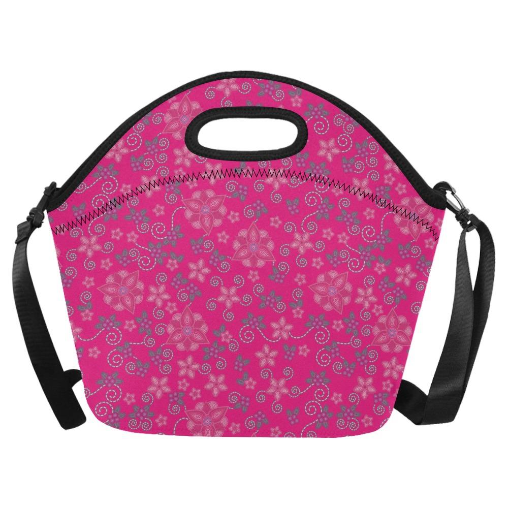 Berry Picking Pink Neoprene Lunch Bag/Large (Model 1669) bag e-joyer 