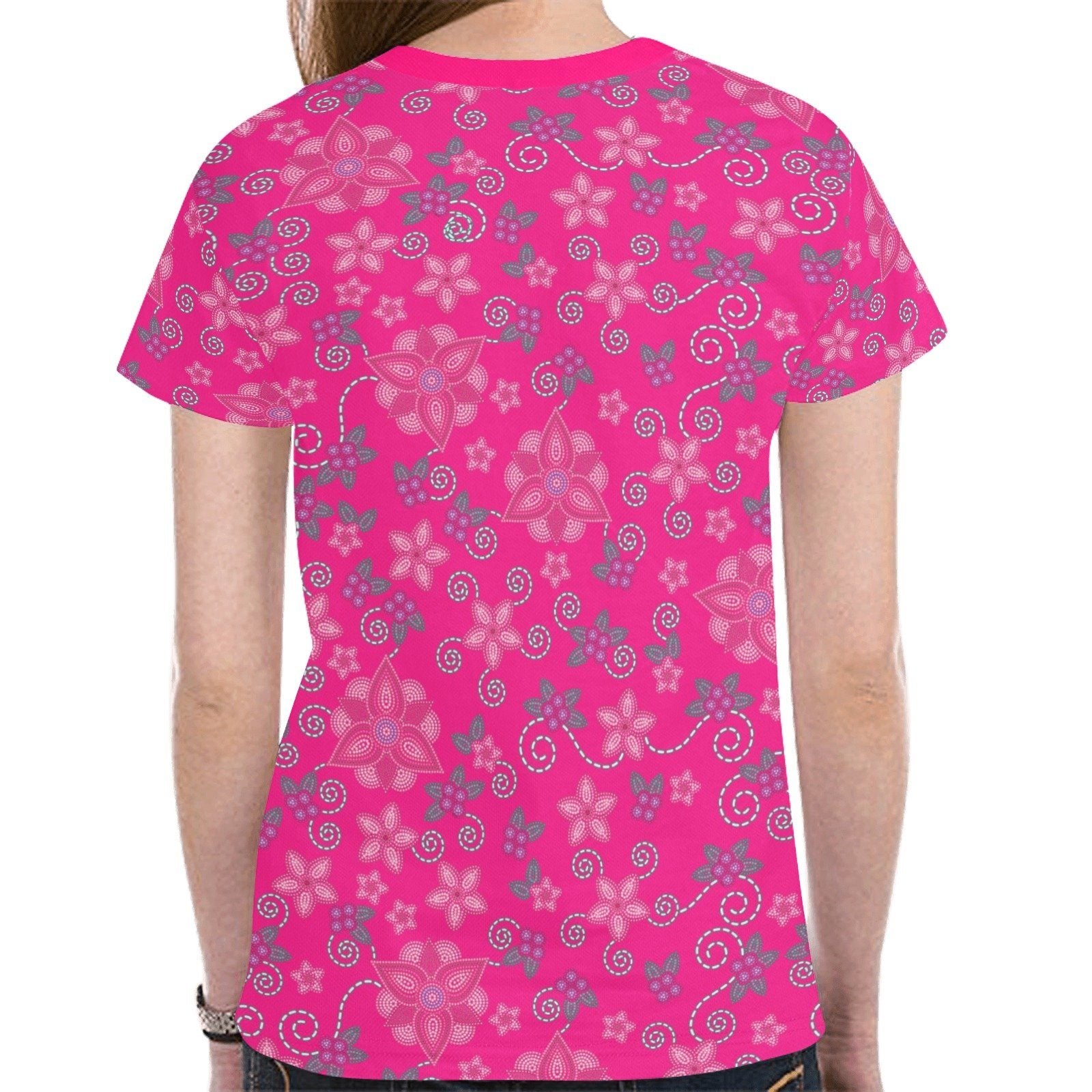 Berry Picking Pink New All Over Print T-shirt for Women (Model T45) tshirt e-joyer 