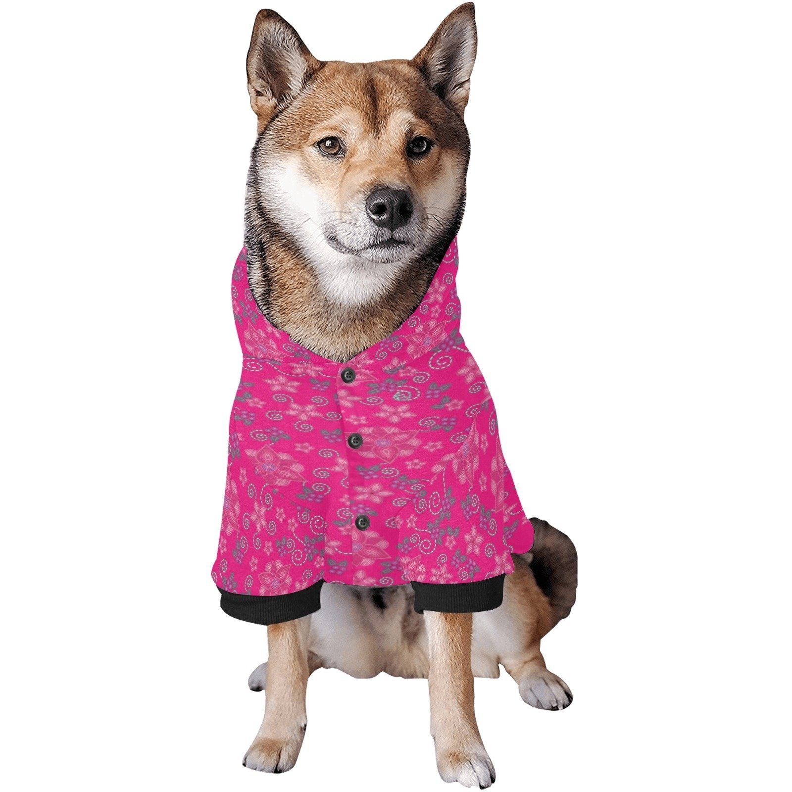 Berry Picking Pink Pet Dog Hoodie Pet Dog Hoodie e-joyer 