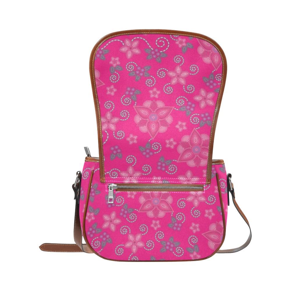 Berry Picking Pink Saddle Bag/Large (Model 1649) bag e-joyer 