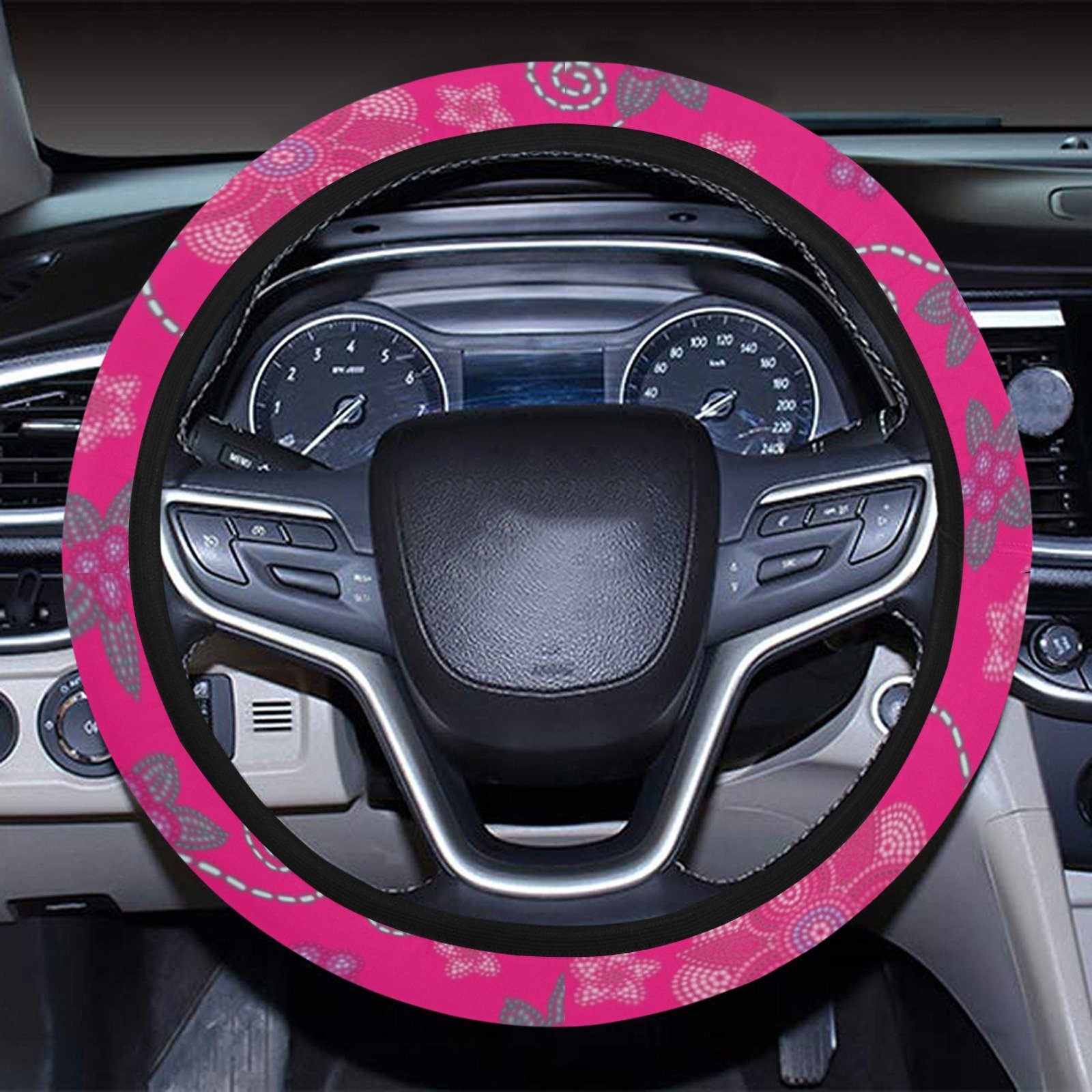 Berry Picking Pink Steering Wheel Cover with Elastic Edge Steering Wheel Cover with Elastic Edge e-joyer 