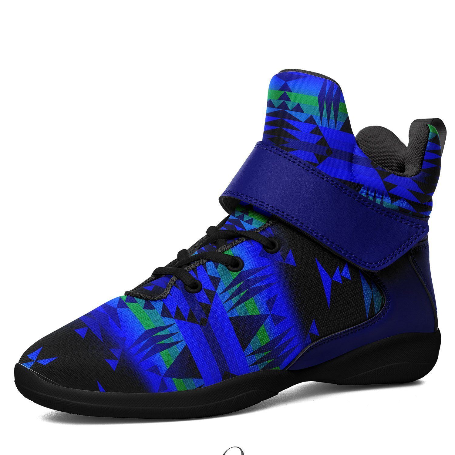 Between the Blue Ridge Mountains Kid's Ipottaa Basketball / Sport High Top Shoes 49 Dzine US Child 12.5 / EUR 30 Black Sole with Blue Strap 