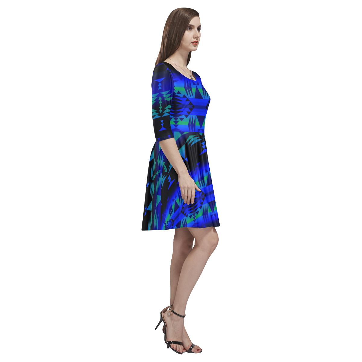 Between the Blue Ridge Mountains Tethys Half-Sleeve Skater Dress(Model D20) Tethys Half-Sleeve Skater Dress (D20) e-joyer 