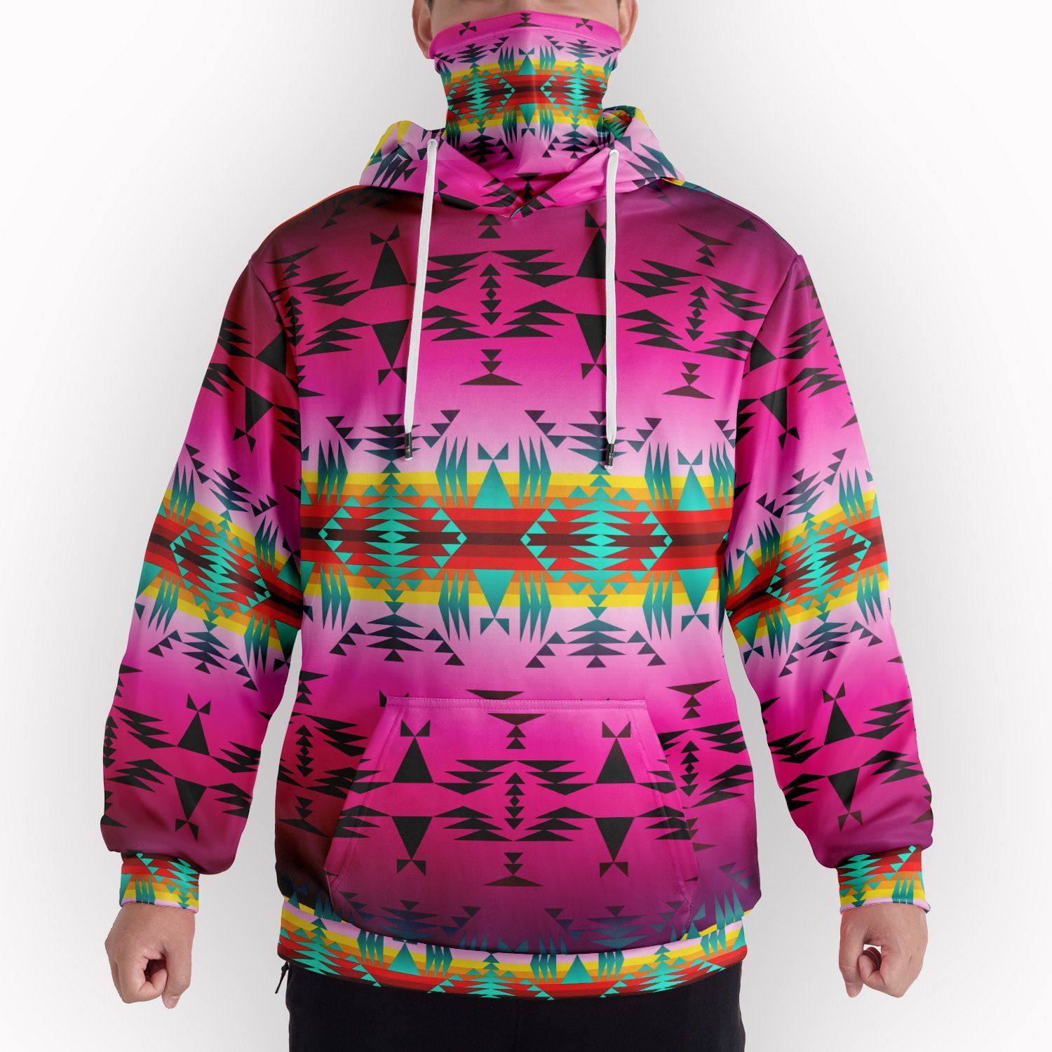 Between the Cascades Mountains Hoodie with Face Cover 49 Dzine 