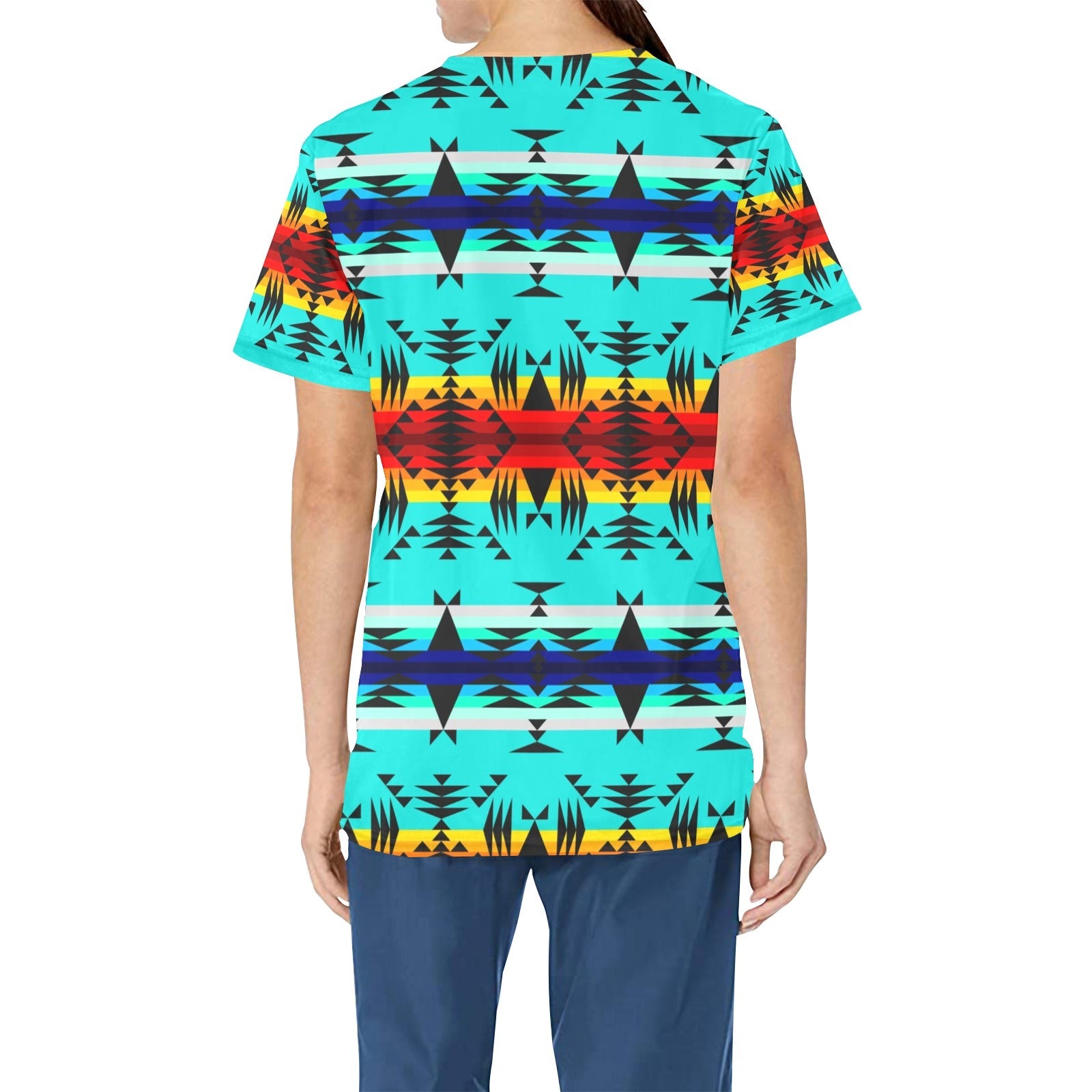 Between the Mountains All Over Print Scrub Top Scrub Top e-joyer 