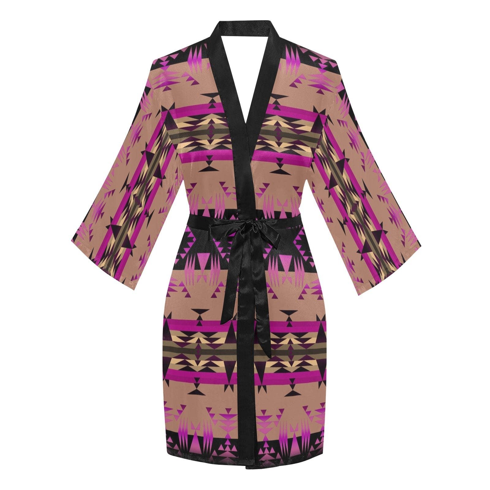 Between the Mountains Berry Long Sleeve Kimono Robe Long Sleeve Kimono Robe e-joyer 