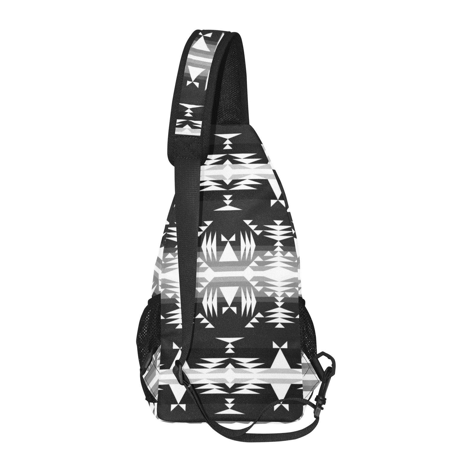 Between the Mountains Black and White All Over Print Chest Bag (Model 1719) All Over Print Chest Bag (1719) e-joyer 