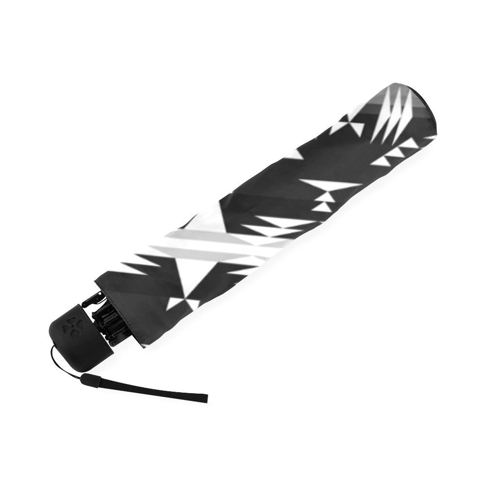 Between the Mountains Black and White Foldable Umbrella Foldable Umbrella e-joyer 