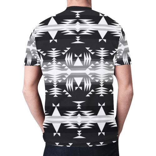 Between the Mountains Black and White New All Over Print T-shirt for Men (Model T45) New All Over Print T-shirt for Men (T45) e-joyer 