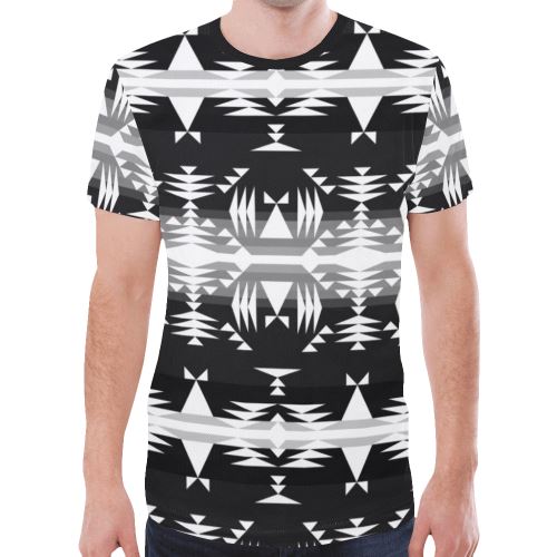 Between the Mountains Black and White New All Over Print T-shirt for Men (Model T45) New All Over Print T-shirt for Men (T45) e-joyer 