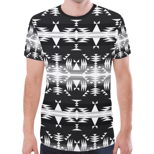 Between the Mountains Black and White New All Over Print T-shirt for Men/Large Size (Model T45) New All Over Print T-shirt for Men/Large (T45) e-joyer 