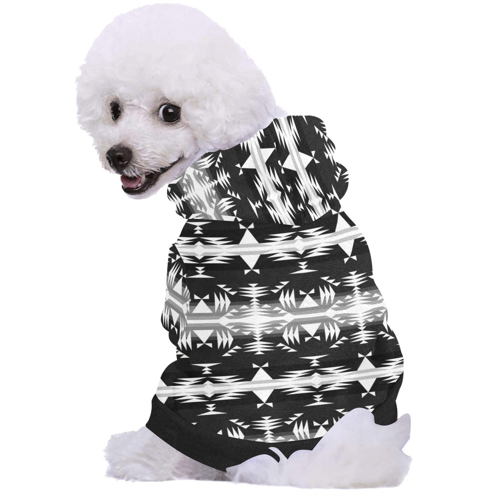 Between the Mountains Black and White Pet Dog Hoodie Pet Dog Hoodie e-joyer 