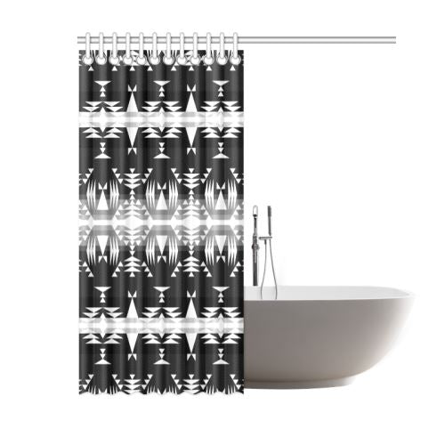 Between the Mountains Black and White Shower Curtain 60"x72" Shower Curtain 60"x72" e-joyer 