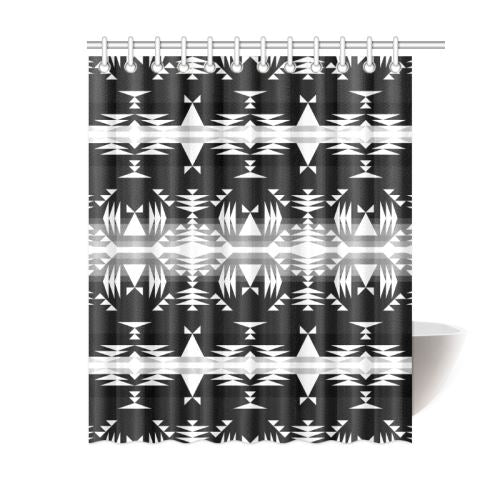 Between the Mountains Black and White Shower Curtain 60"x72" Shower Curtain 60"x72" e-joyer 