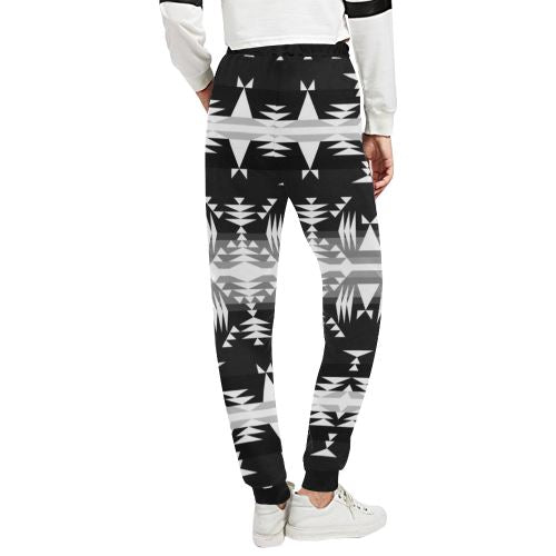 Between the Mountains Black and White Women's All Over Print Sweatpants (Model L11) Women's All Over Print Sweatpants (L11) e-joyer 