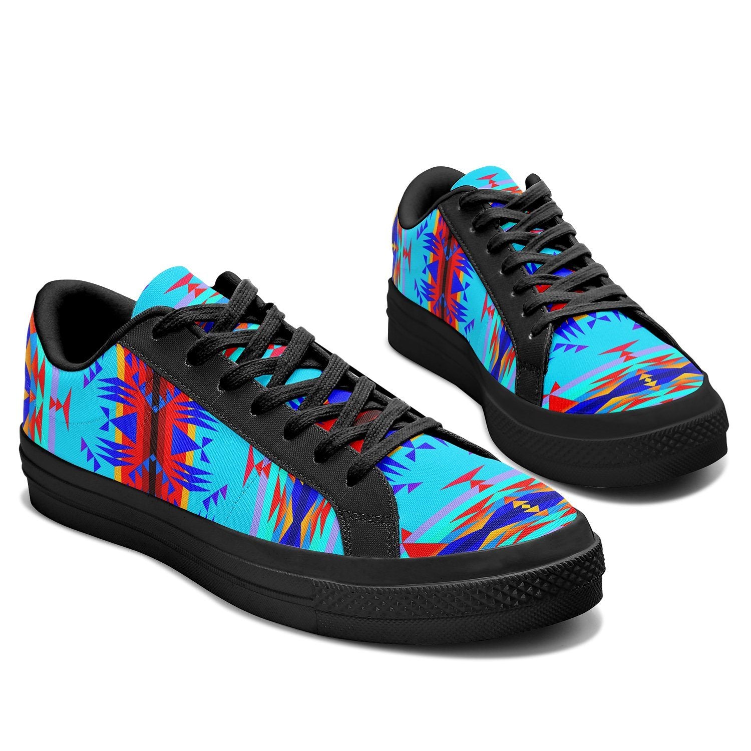 Between the Mountains Blue Aapisi Low Top Canvas Shoes Black Sole 49 Dzine 