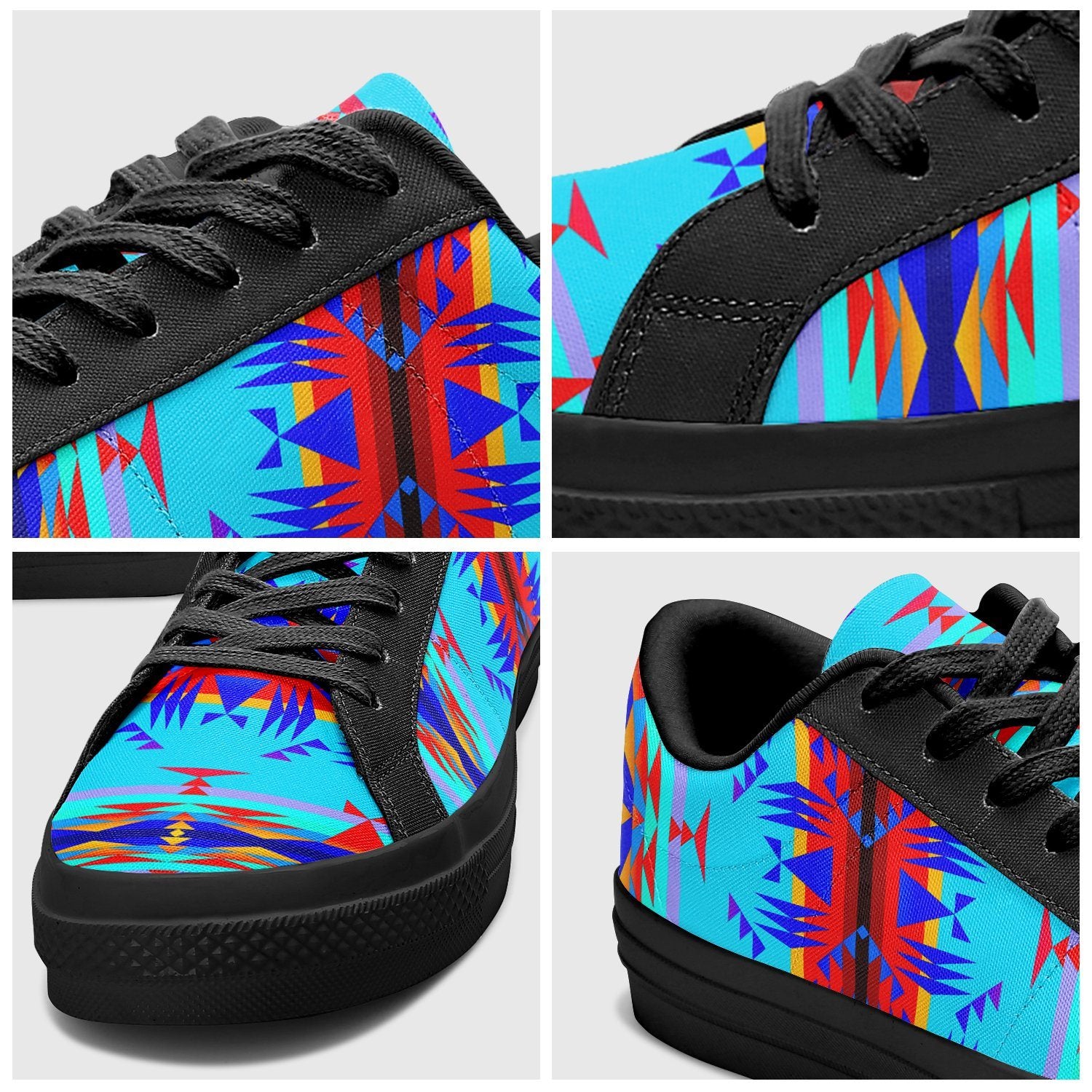 Between the Mountains Blue Aapisi Low Top Canvas Shoes Black Sole 49 Dzine 