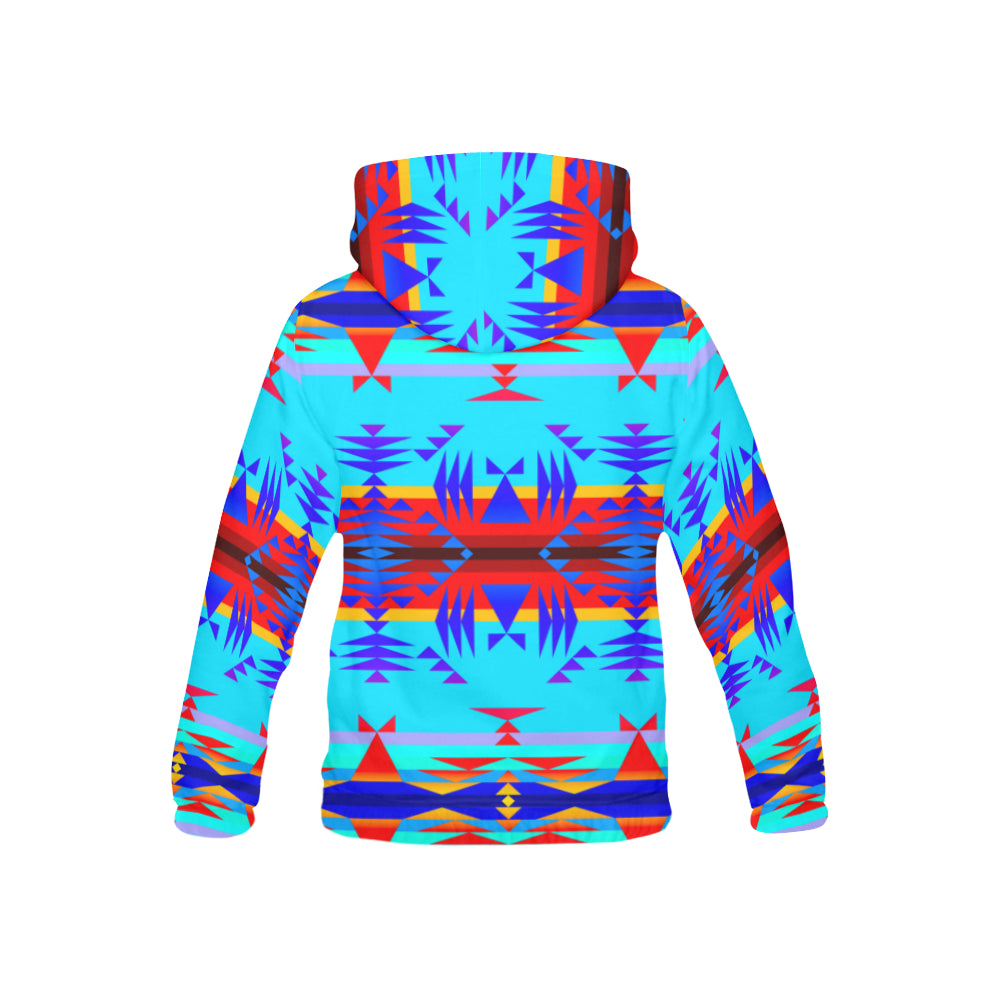 Between the Mountains Blue All Over Print Hoodie for Kid (USA Size) (Model H13) All Over Print Hoodie for Kid (H13) e-joyer 
