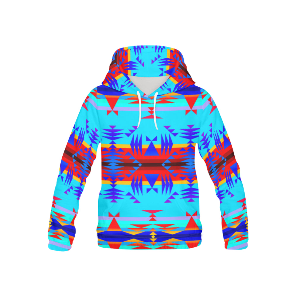 Between the Mountains Blue All Over Print Hoodie for Kid (USA Size) (Model H13) All Over Print Hoodie for Kid (H13) e-joyer 