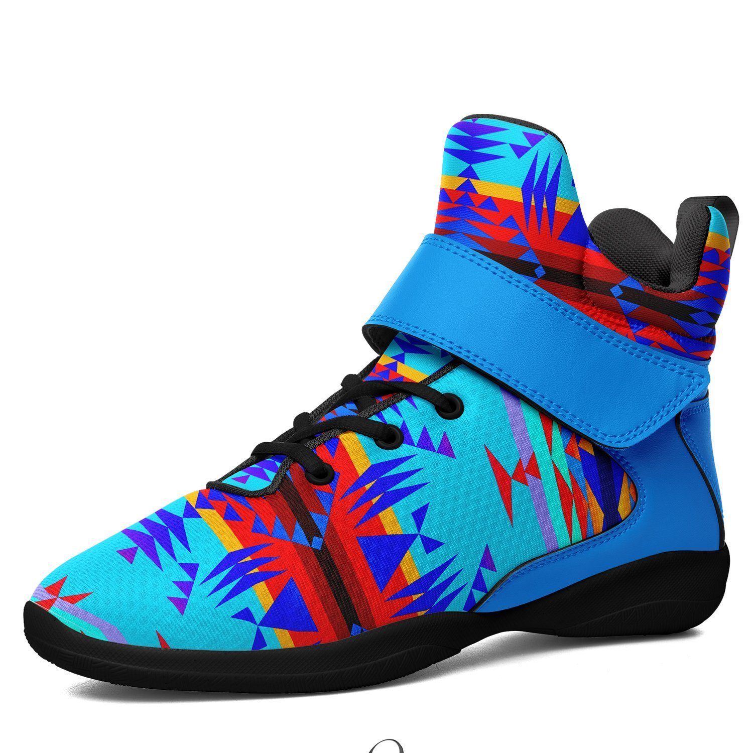 Between the Mountains Blue Ipottaa Basketball / Sport High Top Shoes - Black Sole 49 Dzine US Men 7 / EUR 40 Black Sole with Light Blue Strap 