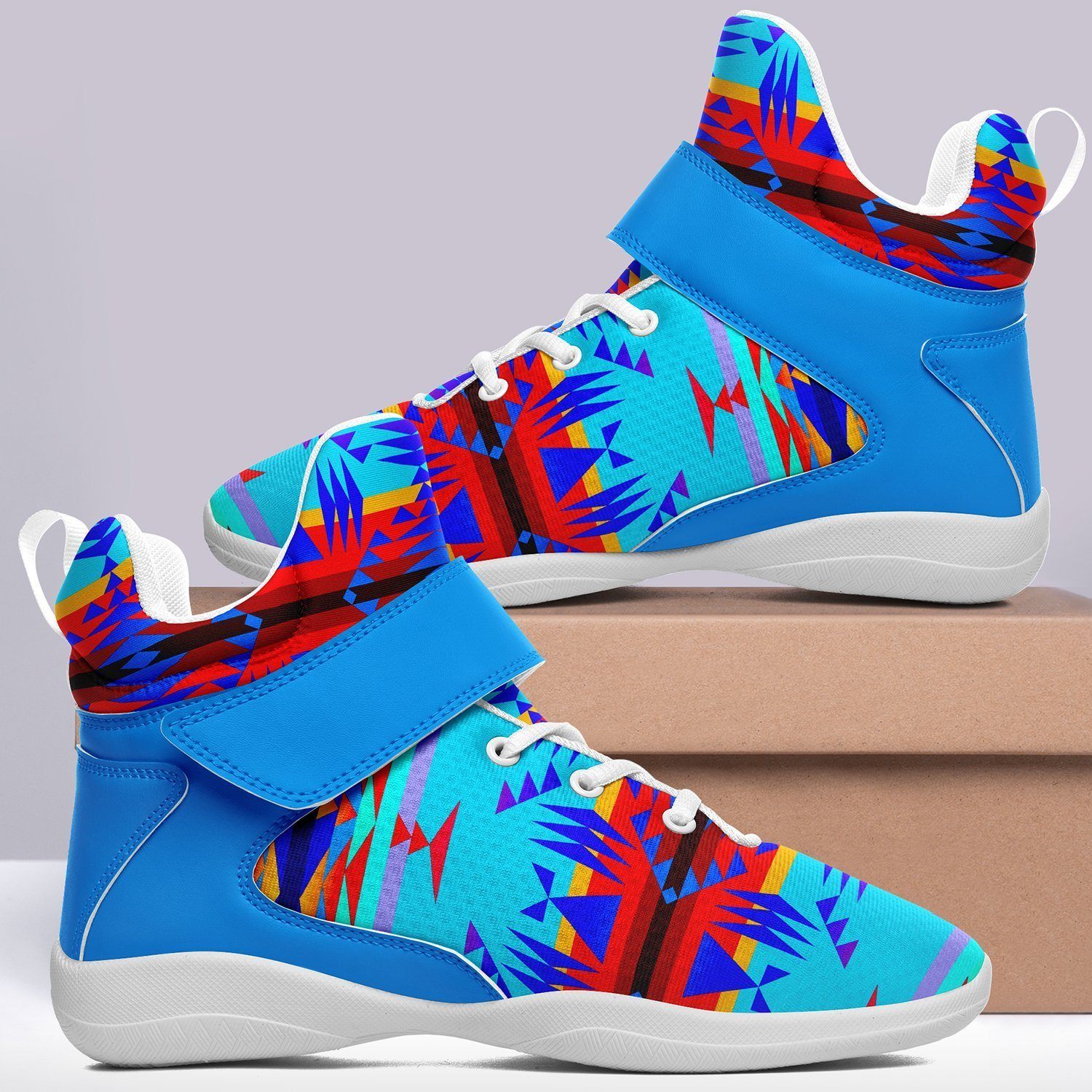 Between the Mountains Blue Ipottaa Basketball / Sport High Top Shoes - White Sole 49 Dzine 