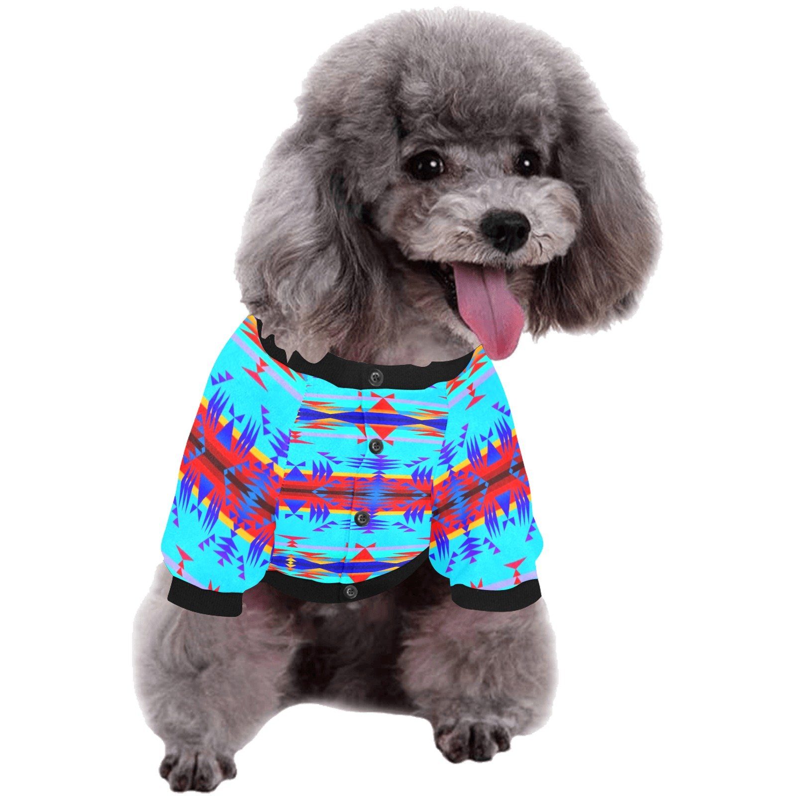 Between the Mountains Blue Pet Dog Round Neck Shirt Pet Dog Round Neck Shirt e-joyer 