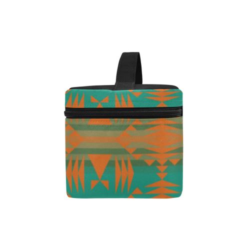 Between the Mountains Deep Lake Orange Cosmetic Bag/Large (Model 1658) Cosmetic Bag e-joyer 