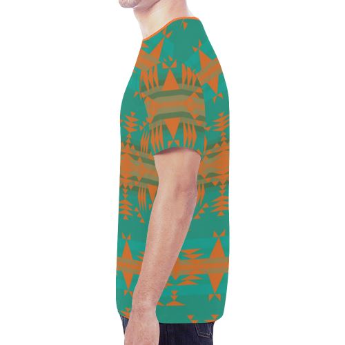 Between the Mountains Deep Lake Orange New All Over Print T-shirt for Men (Model T45) New All Over Print T-shirt for Men (T45) e-joyer 