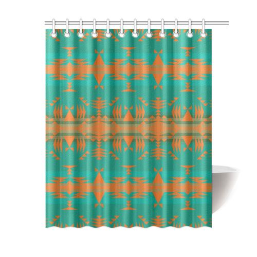 Between the Mountains Deep Lake Orange Shower Curtain 60"x72" Shower Curtain 60"x72" e-joyer 