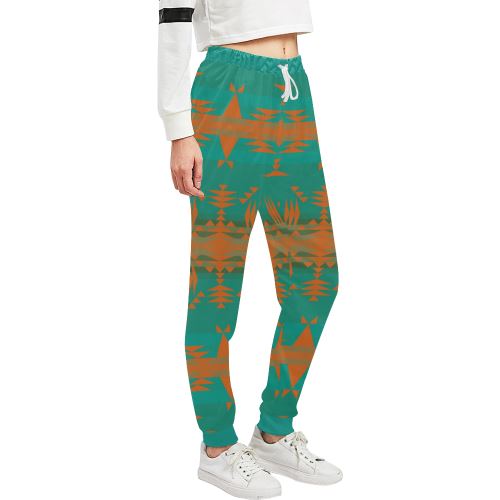 Between the Mountains Deep Lake Orange Women's All Over Print Sweatpants (Model L11) Women's All Over Print Sweatpants (L11) e-joyer 