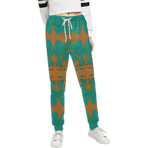 Between the Mountains Deep Lake Orange Women's All Over Print Sweatpants (Model L11) Women's All Over Print Sweatpants (L11) e-joyer 